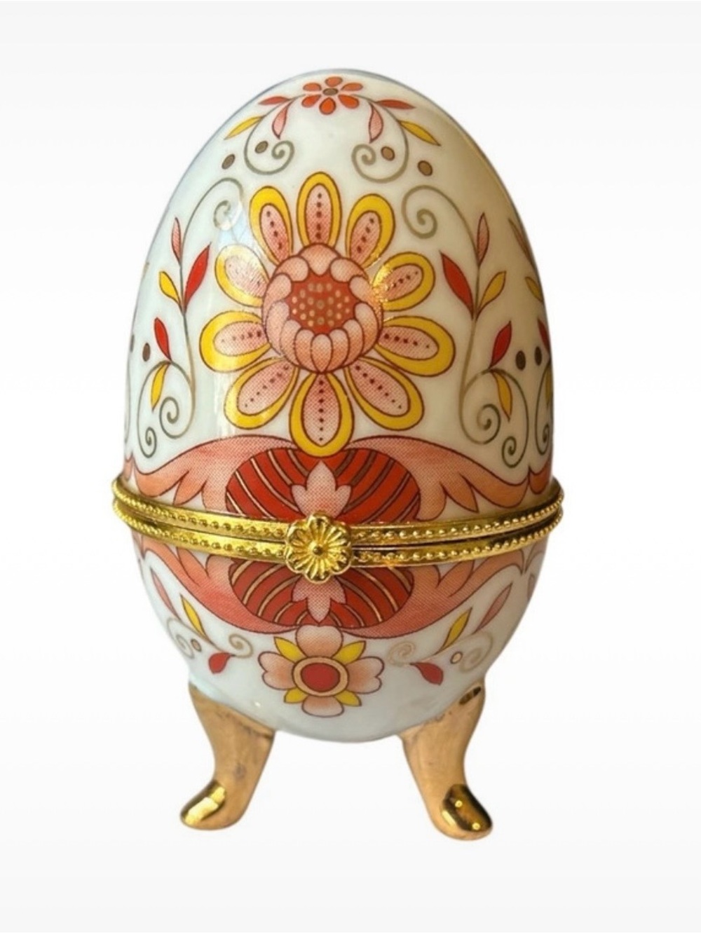 Vintage Porcelain Egg Trinket Box